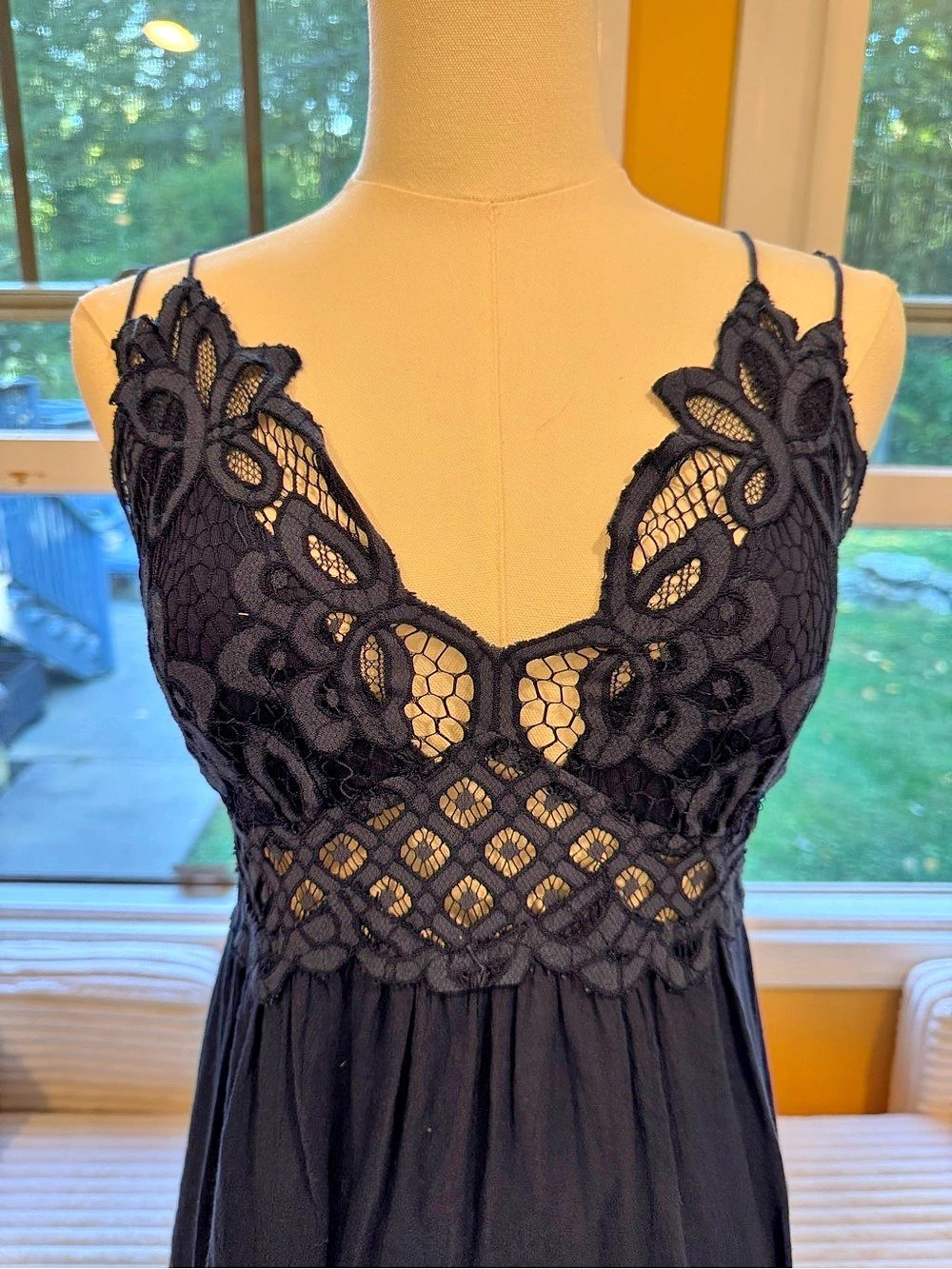 FP ONE by Free People Adella Slip Dress Navy Blue Size Medium Like New